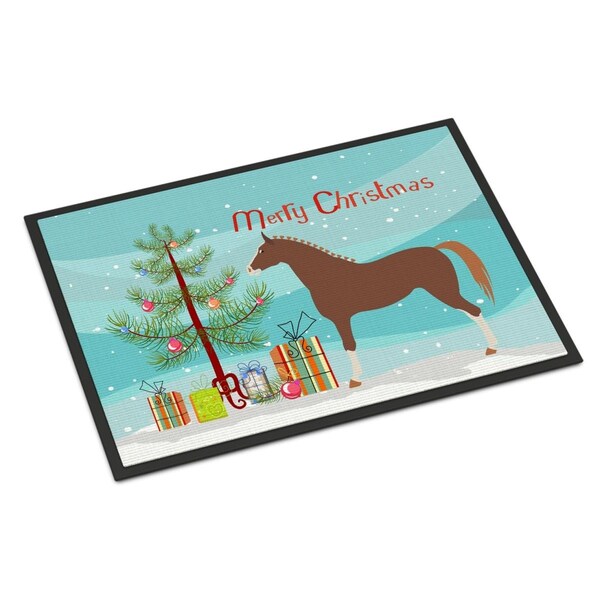 Carolines Treasures Hannoverian Horse Christmas Indoor or Outdoor Mat - 18 x 27 in. BB9276MAT - main